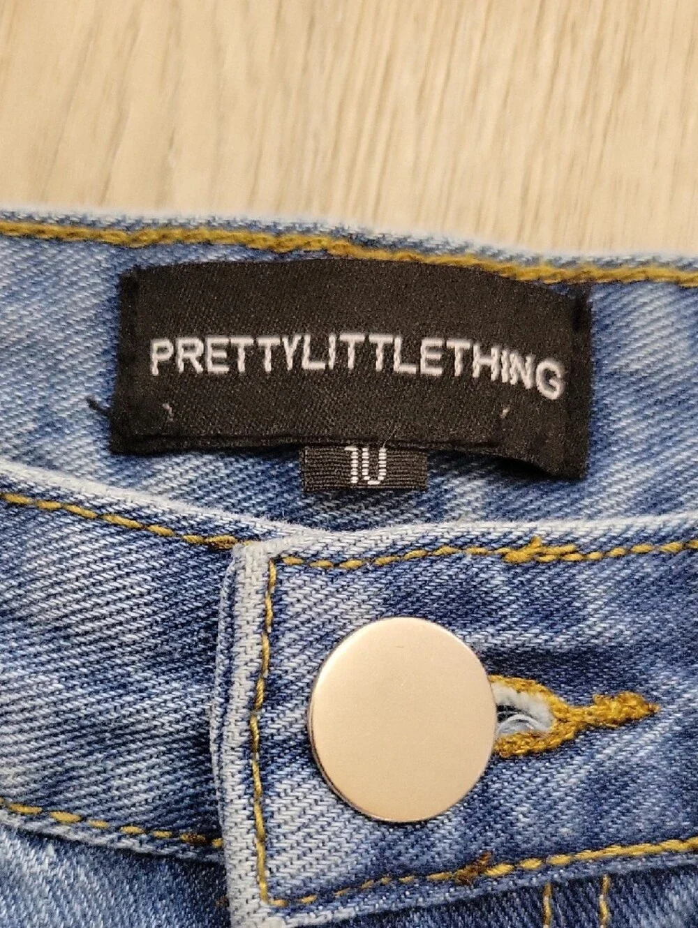 PrettyLittleThing Blue Distressed Frayed Hem Denim Shorts